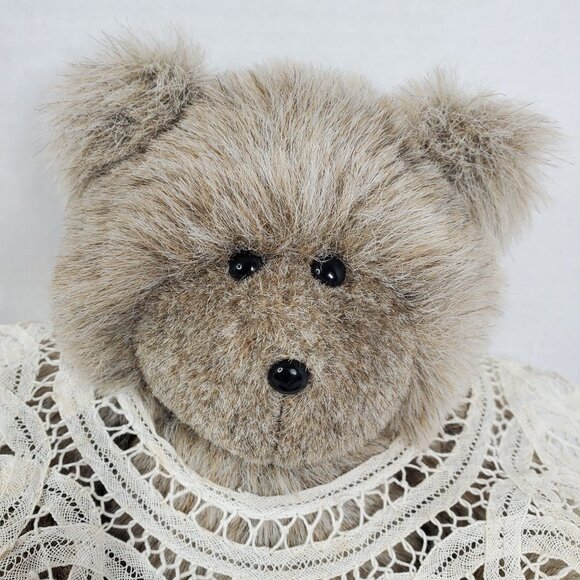Vintage Plush Teddy Bear With Lace Collar Deri Cartier 13" - Picture 2 of 10
